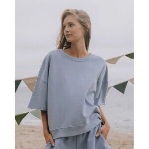 Daily Drills Short Sleeve Crew Sweatshirt In Mist XS/S Blue